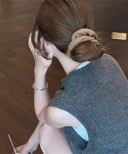 シュシュ 編み 秋冬 ニットヘアゴム レディース ヘアアレンジ 簡単髪留め 髪飾り まとめ髪 お団子 シンプル お洒落 フェミニン 大人 可愛い 女子会 99QNSP-011